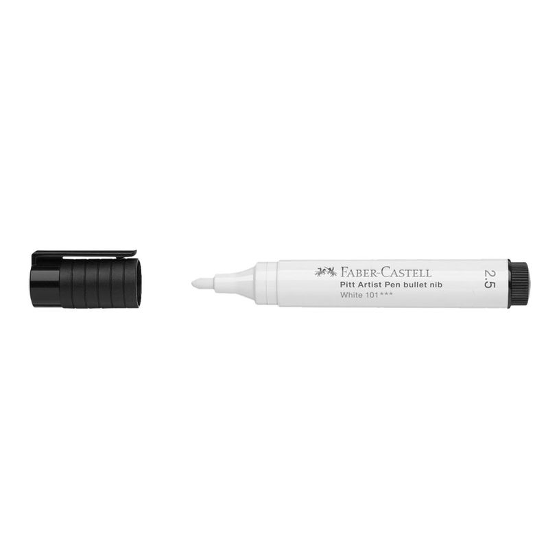 4005401676010-Faber-Castell PITT Artist Pen - Feutre pinceau à pointe souple - permanent - blanc - encre-P_79403861_5-3