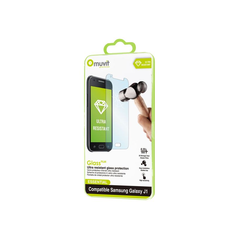 3663111034882-Muvit - 1 film de protection d'écran - verre trempé - pour Samsung Galaxy J1-P_79403946_1-0