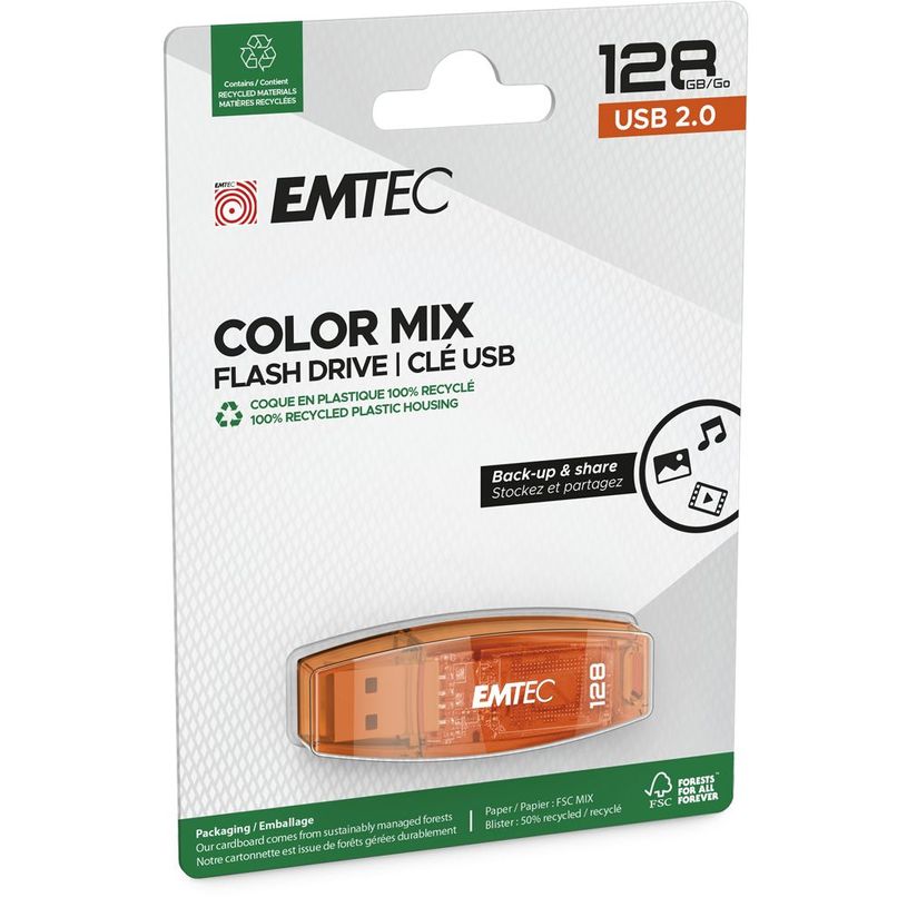 3126170144928-EMTEC C410 Color Mix - clé USB - 128 Go--1