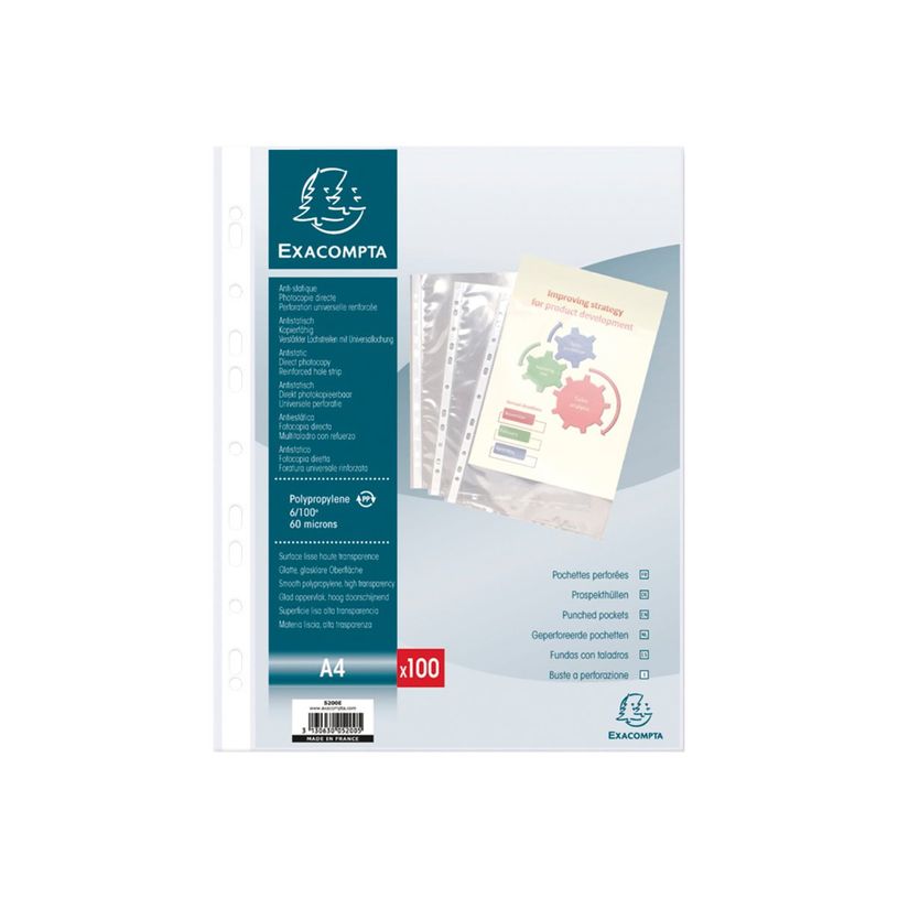 3130630052005-Exacompta - 100 Pochettes perforées - A4 - PP lisses - cristal 6/100E-P_79404335_6-7