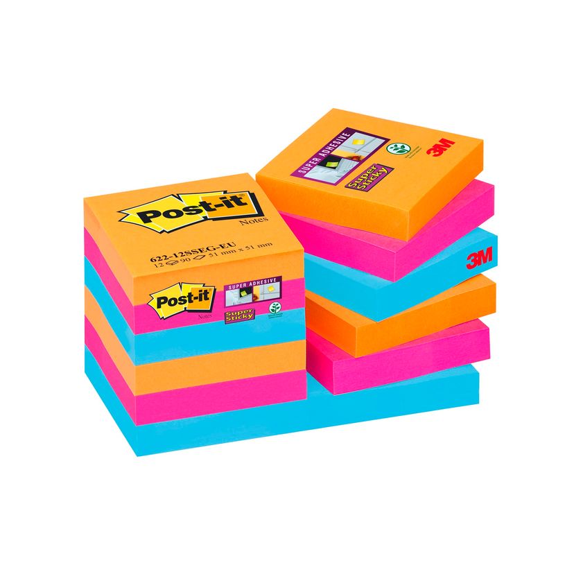 051141380889-Post It - Pack de 12 Blocs - Notes Super Sticky - 90 feuilles - 47,6 x 47,6 mm - Bangkok-P_79404494_1-0