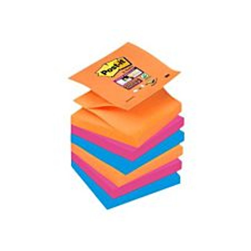 051141968773-Post-it - 6 Blocs Z-Notes Super Sticky Bangkok - 3 couleurs fluos assorties - 76 x 76 mm-P_79404498_2-0