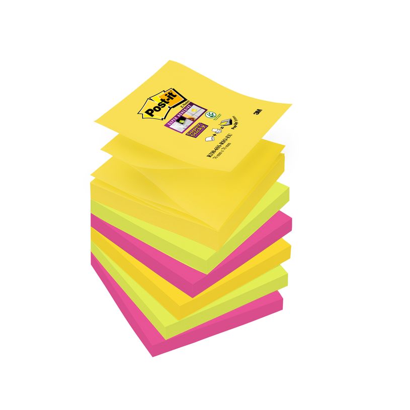 051141401287-Post-it - 6 Blocs Z-Notes Super Sticky Rio - couleurs vives assorties - 76 x 76 mm-P_79404500_1-0