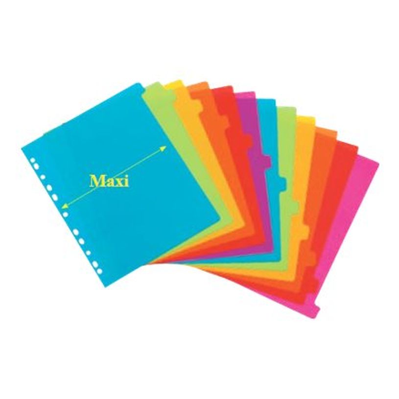 3135251547312-Viquel Happy Fluo - Intercalaire 12 positions - A4 Maxi - polypropylène coloré-P_79405035_4-3