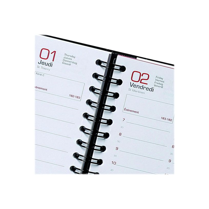 3147280049644-Agenda Oxford Office scolaire spiralé 21x29,7cm Année - Gris/Rouge-P_79405339_2-2