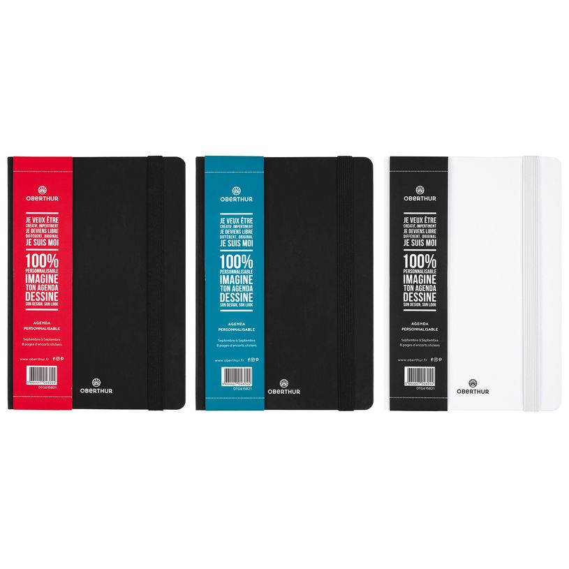 3108726158214-Agenda à élastique personnalisable - 1 jour par page - 12,5 x 17,5 cm - 3 décors au choi-P_79405599_1-0