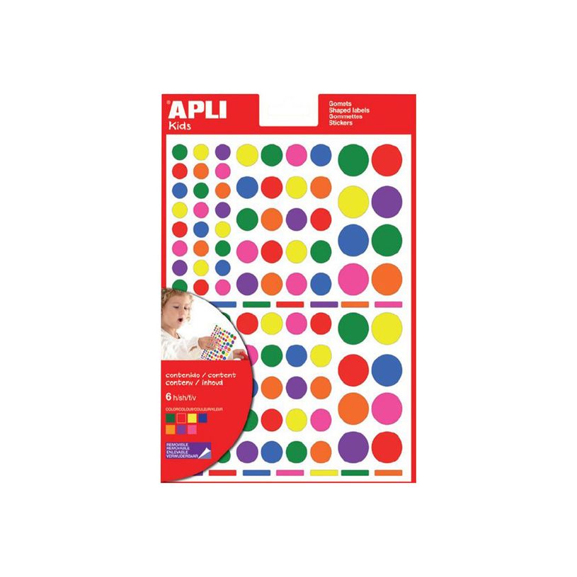 8410782129707-Apli - 6 feuilles gommettes rondes - coloris assortis-P_79405803_1-1