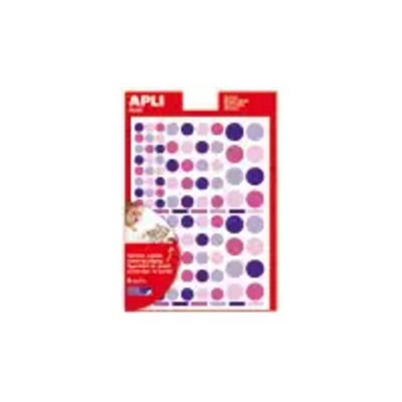8410782135241-Apli - 6 feuilles gommettes rondes - rose/lilas-P_79405810_1-0