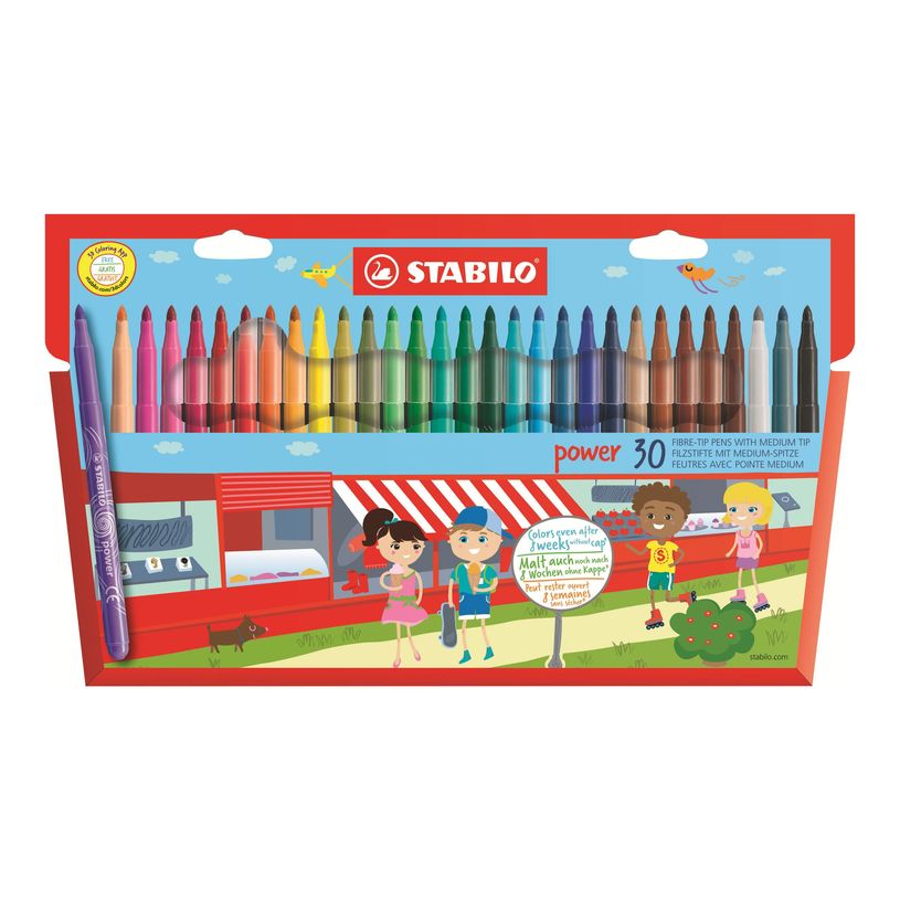 3168070280306-Stabilo power - 30 Feutres - couleurs assorties - 2 mm-P_79406661_2-1
