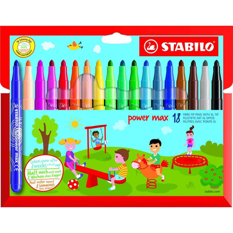 4006381483940-STABILO Power max - 18 Feutres - pointe large - couleurs assorties-P_79406695_1-0