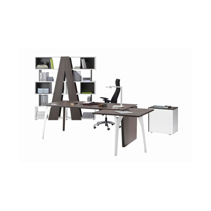 3483600598189-Bibliothèque haute réversible gauche/droite XENON - L90 x H188 x P38 - Merisier italien-P_79406861_2-1