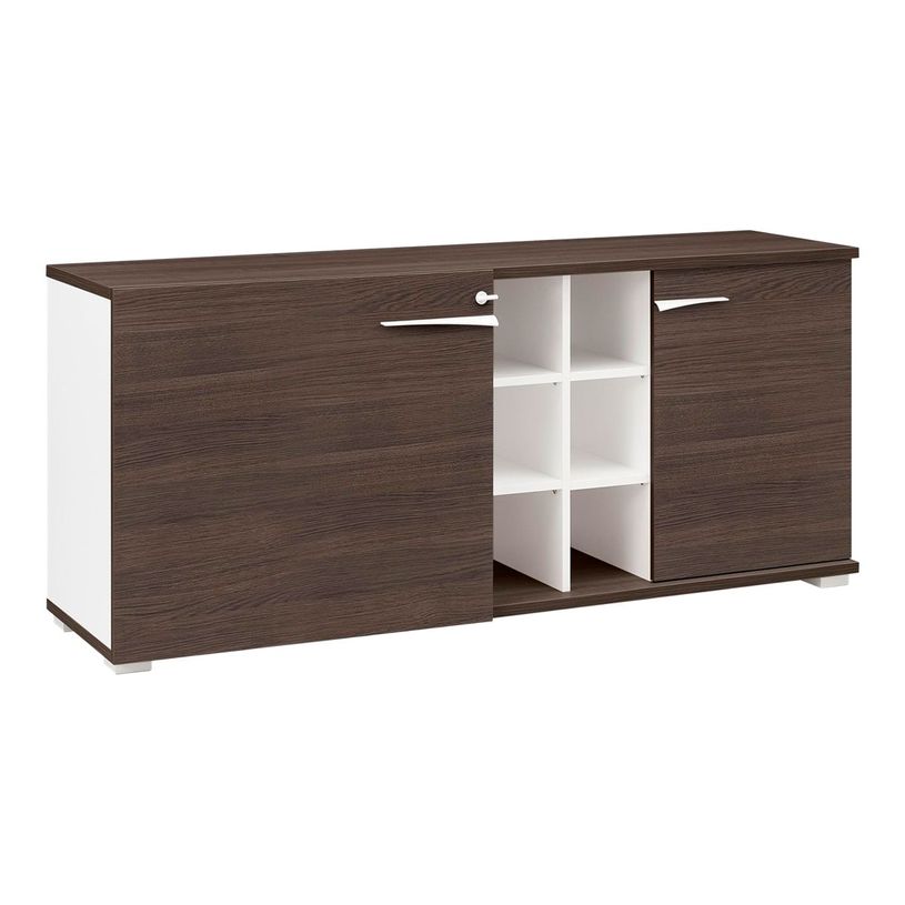 3483600647429-Crédence XENON - L170 x H78 x P47 - 2 portes et 6 niches - Chêne royal-P_79406894_1-0