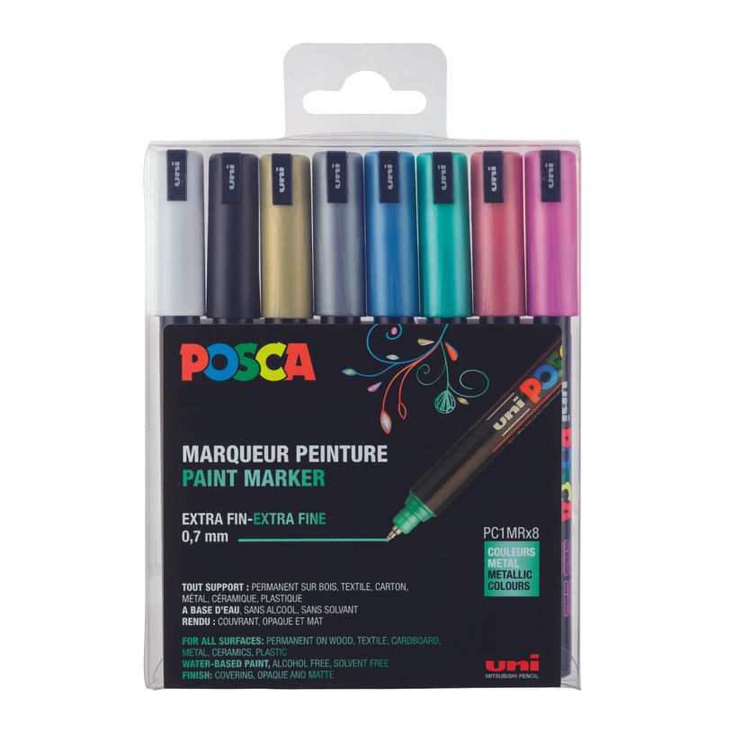 3296280033358-Posca - Pack de 8 marqueurs peinture - pointe extra fine-P_79407559_1-0