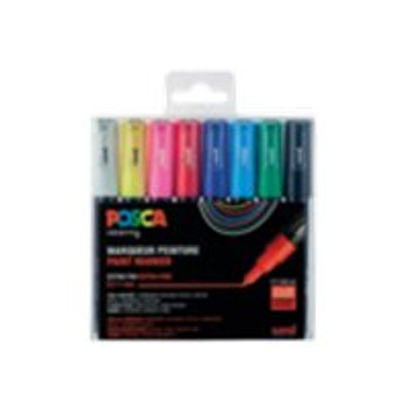 3296280033310-Uni POSCA PC- 1MC - 8 Marqueurs - non permanent - couleurs assorties - 0.7- 1 mm-P_79407583_9-8