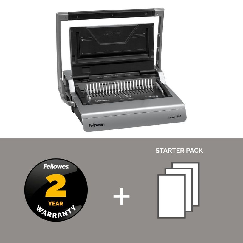 0043859522255-Fellowes Galaxy 500 - machine à relier / relieuse perforeuse manuelle - perfore 28 feuilles - relie 50--6