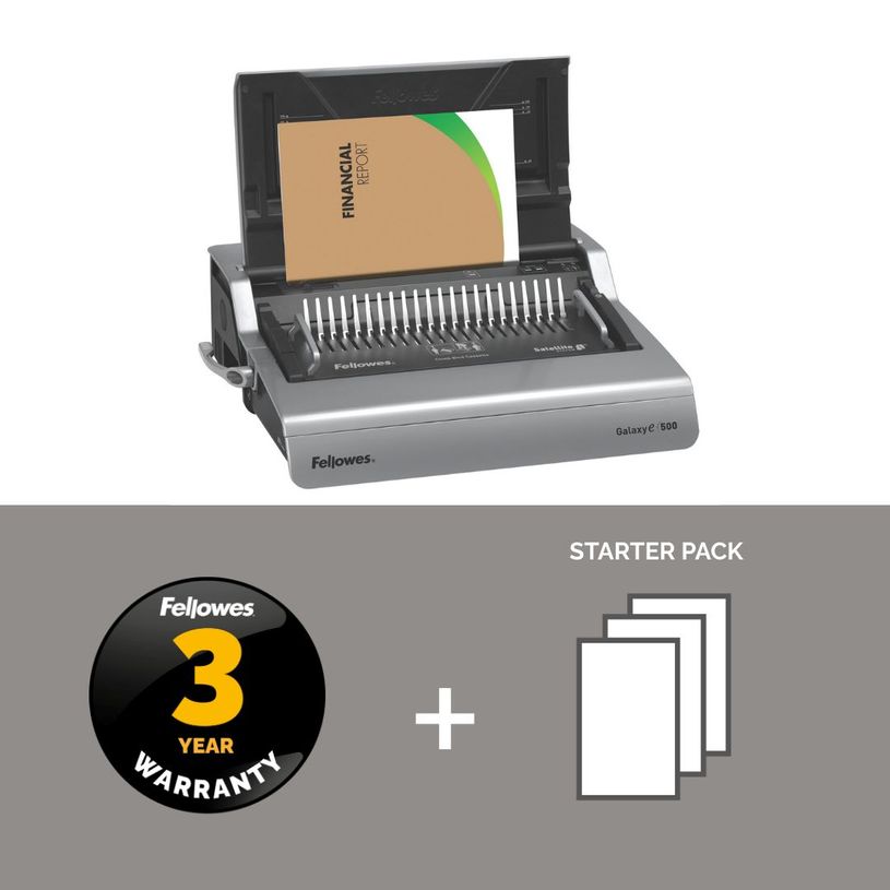043859522262-Fellowes Galaxy-E 500 - machine à relier / relieuse perforeuse éléctrique - perfore 25 feuilles - rel--6