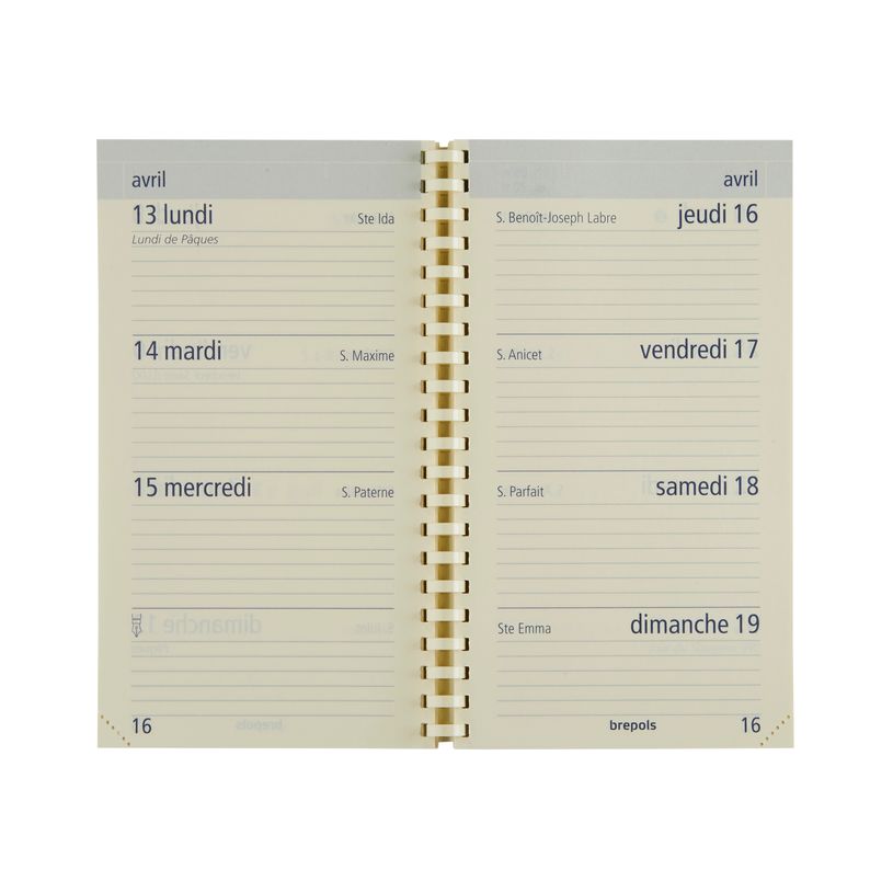 5412303136792-Agenda de poche spiralé Palermo Optivision - 1 semaine sur 2 pages - 9 x 16 cm - noir - Brepols--1