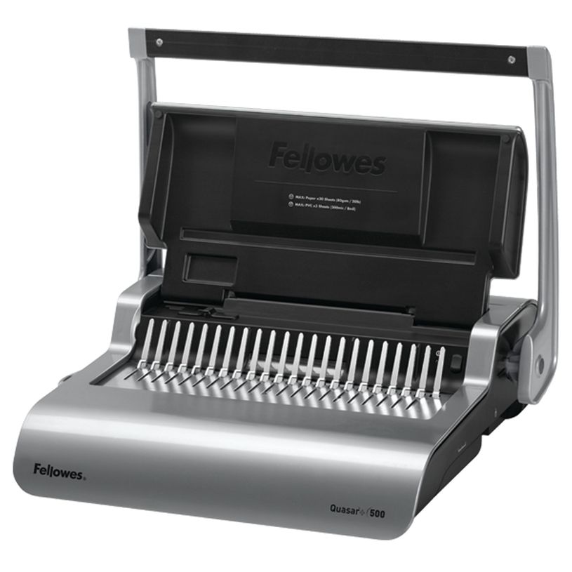 043859651252-Fellowes Quasar +500 - machine à relier / relieuse perforeuse manuelle - perfore 25 feuille-P_79407860_4-0