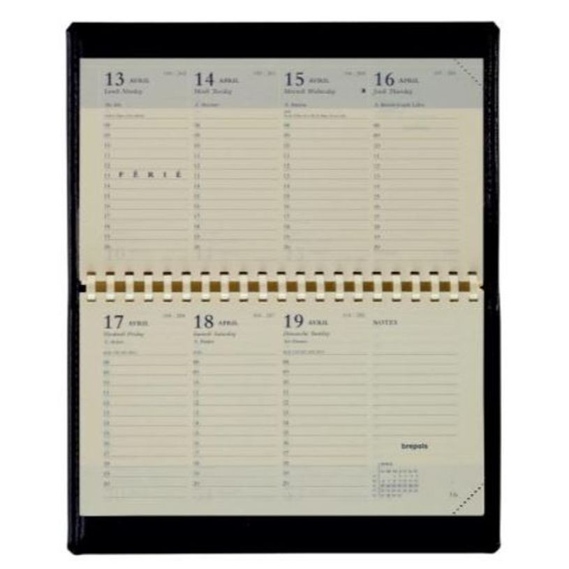 0400794078689-Accent Genova - Agenda de poche spiralé à l'horizontal - 1 semaine sur 2 pages - 8,9 x 16-P_79407868_1-0