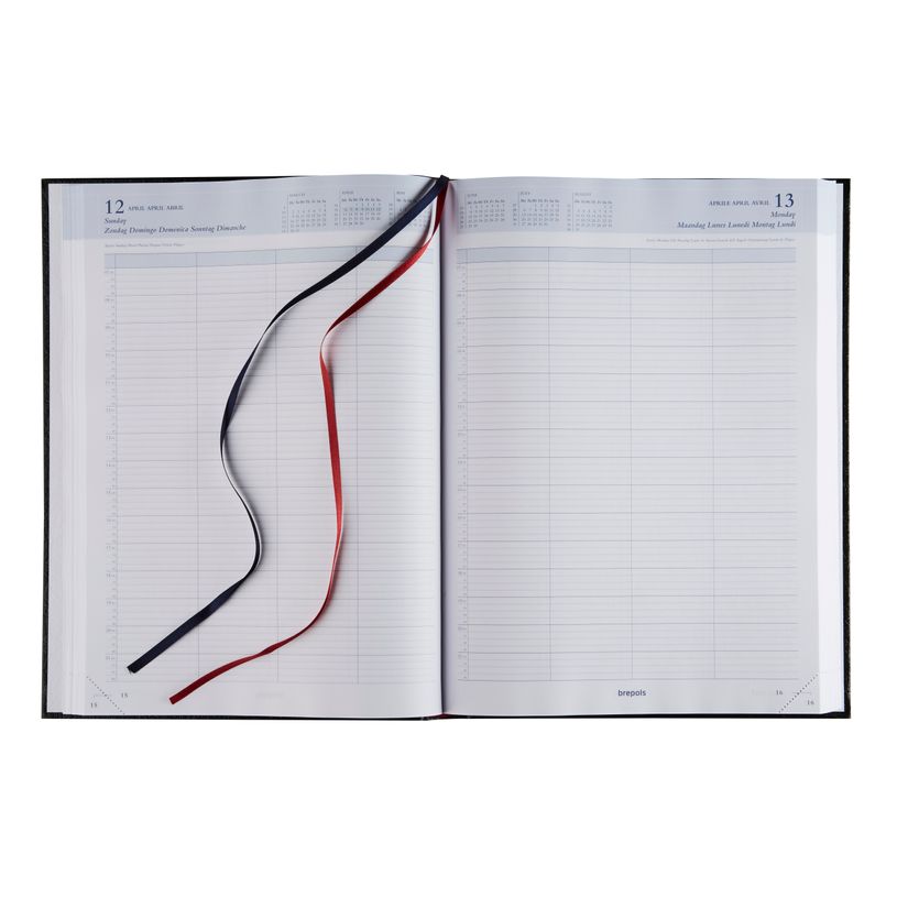 2012349312162-Agenda Santex Bremax - 1 jour par page - 21 x 29 cm - noir - Brepols--1