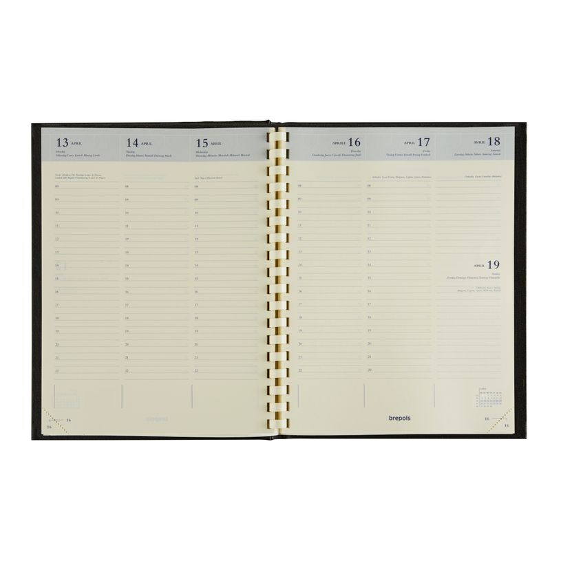 15412303142752-Agenda spiralé Ferrara Timing - 1 semaine sur 2 pages - 17 x 22 cm - disponible dans différentes cou--1