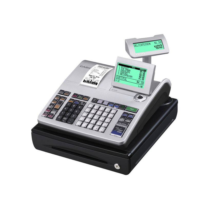 4971850511380-Casio SE-S400 - Caisse enregistreuse - 3000 PLU - Tiroir : 5 pièces et 3 billets - Noir/argent -P_79407934_1-0