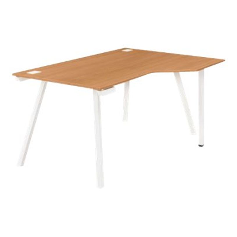 3483600495334-Bureau compact droit - SUNDAY - noyer - pieds trapèze-P_79408120_1-0