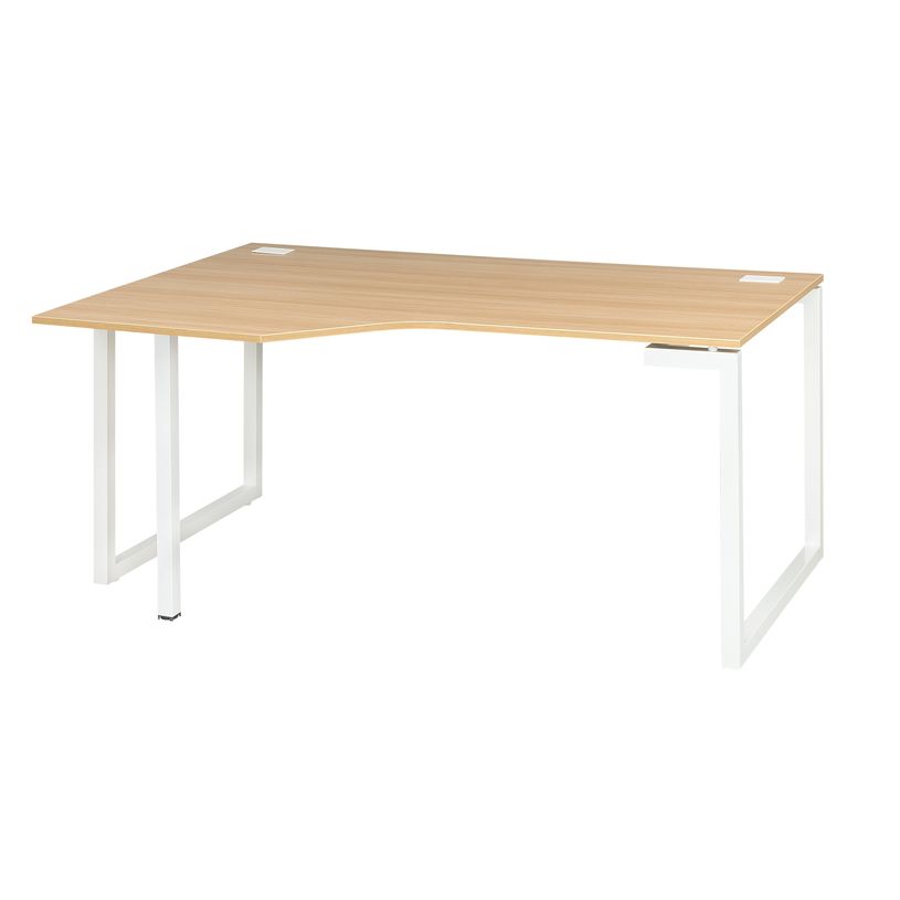 3483600495419-Bureau compact à gauche SUNDAY - 160 cm - Pieds cadre - Chêne-P_79408125_1-0