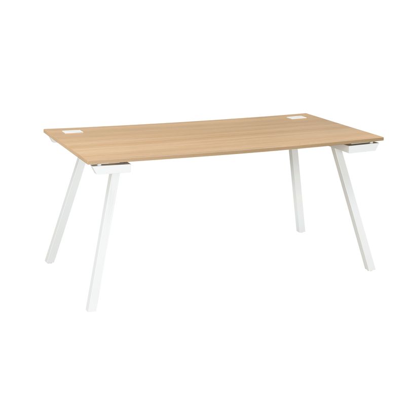 3483600495464-Bureau SUNDAY - 160 cm - Pieds trapèze - Chêne-P_79408129_1-0