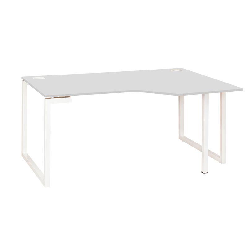 3483600495525-Bureau compact à droite SUNDAY - 160 cm - Pieds cadre - Gris-P_79408134_1-0