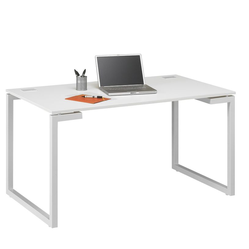 3483600495600-Bureau SUNDAY - 140 cm - Pieds cadre - Blanc-P_79408141_1-0