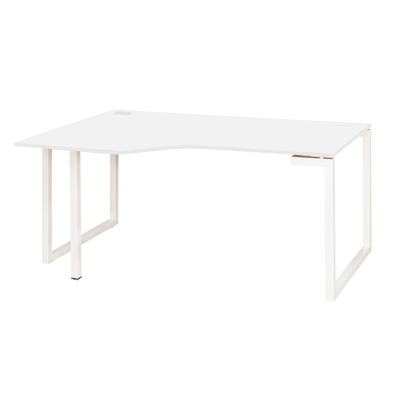 3483600495686-Bureau compact à gauche SUNDAY - 160 cm - Pieds cadre - Blanc-P_79408146_1-0