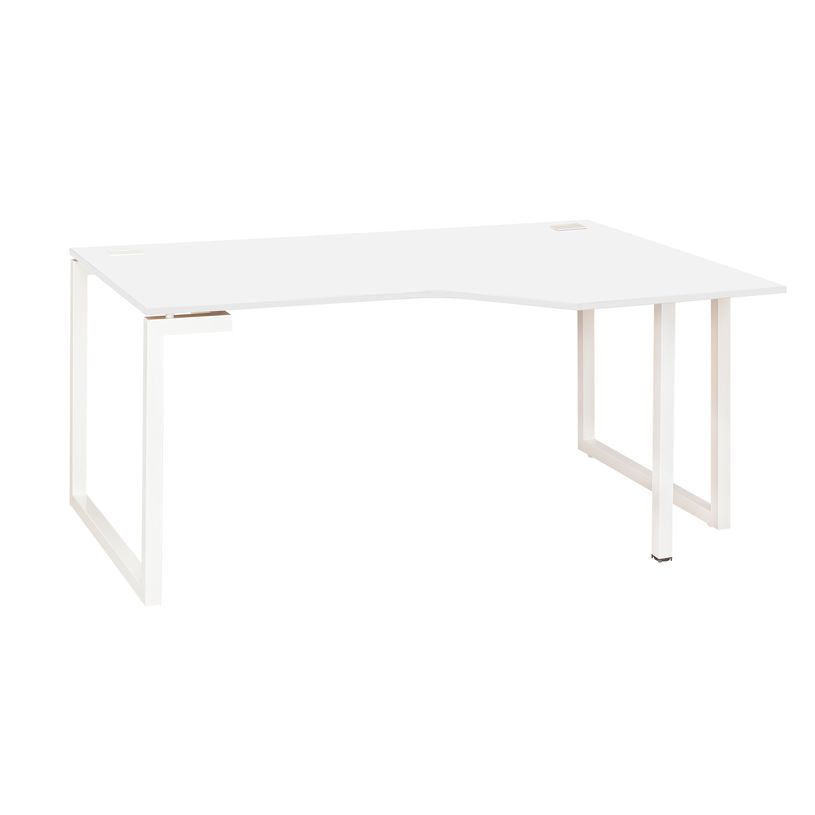 3483600495693-Bureau compact à droite SUNDAY - 160 cm - Pieds cadre - Blanc-P_79408147_1-0