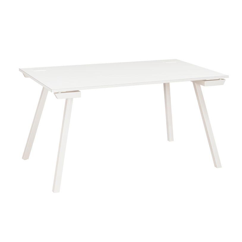 3483600495716-Table d'appoint SUNDAY - L 120 cm - Pieds trapèze - Blanc-P_79408148_1-0