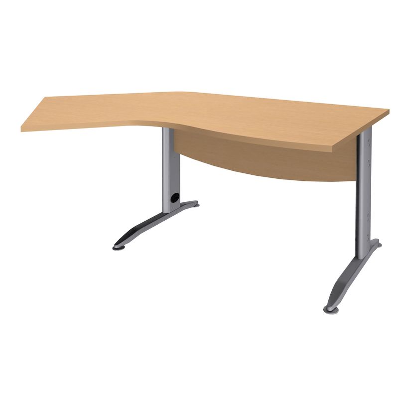 3253310149809-Bureau 135° IDRA - retour d'angle à droite - L180 cm - Pieds aluminium - Plateau imitatio-P_79408609_1-0