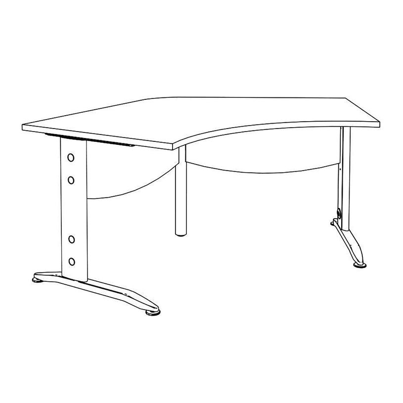 3253310149984-Bureau symétrique 120° IDRA - L185 cm - Pieds blanc - plateau imitation Hêtre-P_79408627_6-4