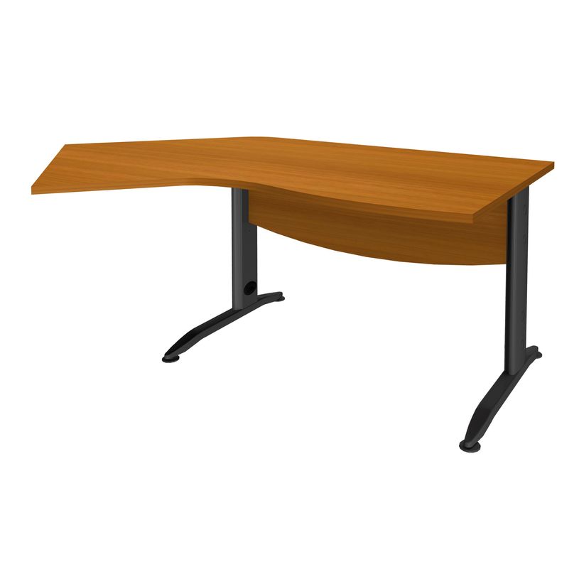 3253310150133-Bureau 135° IDRA - retour d'angle à gauche - L180 cm - Pieds anthracite - plateau imitati-P_79408642_1-0