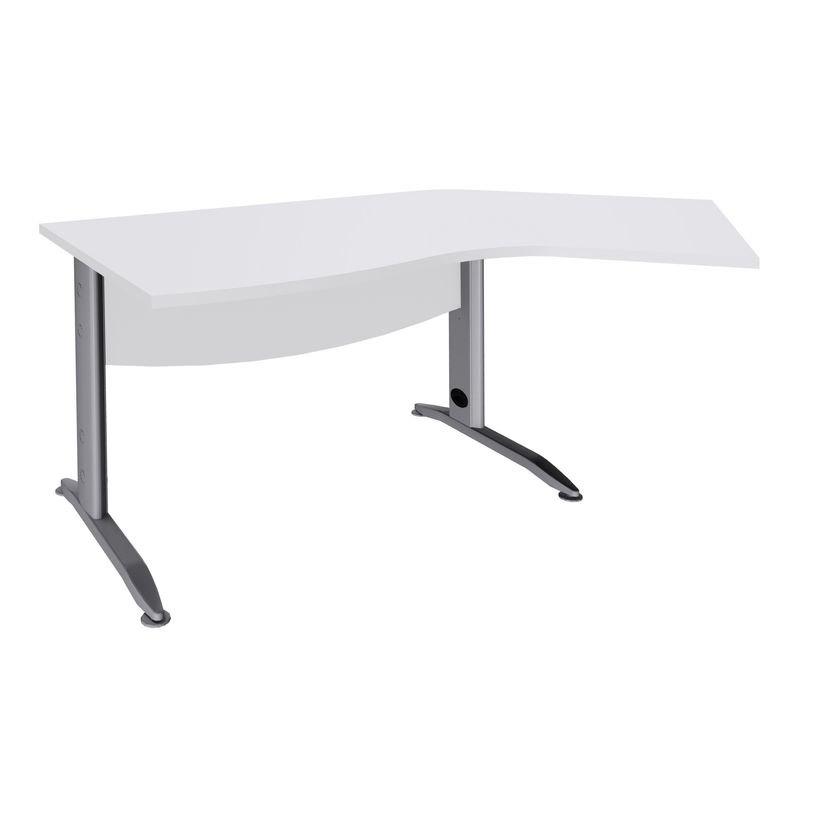 3253310150522-Bureau 135° IDRA - retour d'angle à droite - L180 cm - Pieds aluminium - plateau Blanc pe-P_79408681_1-0