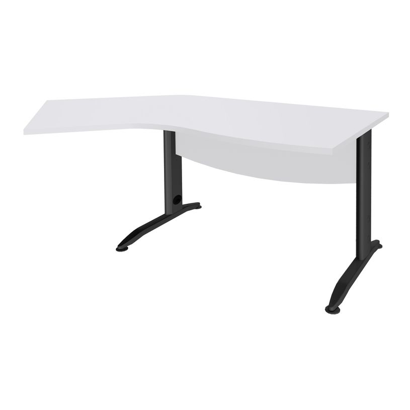 3253310150614-Bureau 135° IDRA - retour d'angle à gauche - L180 cm - Pieds anthracite - plateau Blanc p-P_79408690_1-0