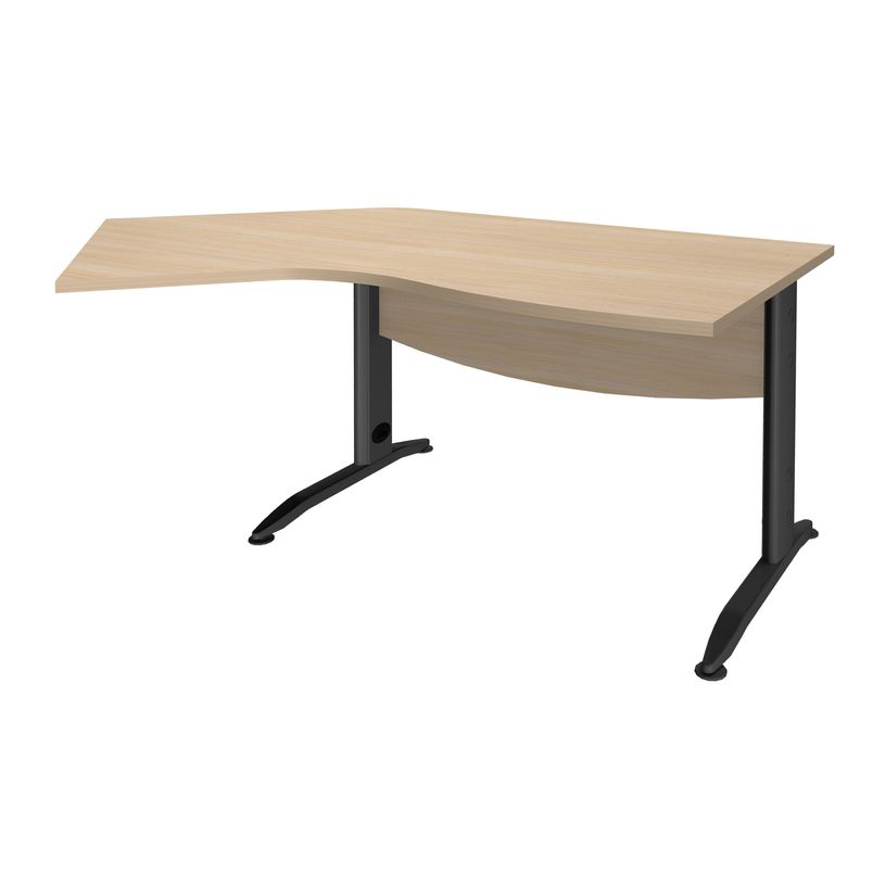3253310150850-Bureau 135° IDRA - retour d'angle à gauche - L180 cm - Pieds anthracite - plateau imitati-P_79408714_1-0