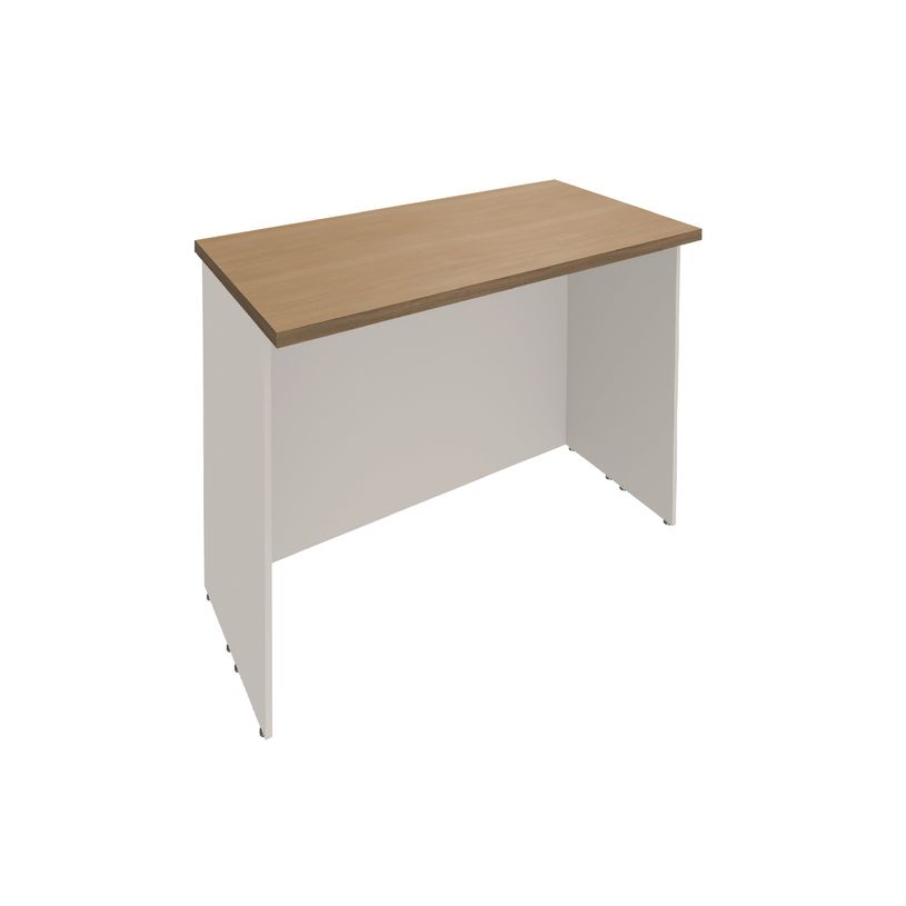 3253310151208-Banque d'accueil LUMINA - sans réhausse - L100 x H75 x P80 cm - Finition chêne clair/blan-P_79408749_1-0