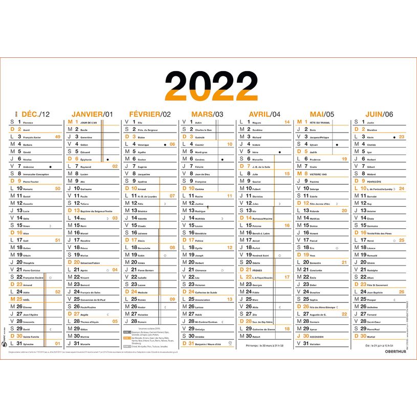 3108725705006-Oberthur Fluo - Calendrier 7 mois par face - 41 x 57 cm - disponible dans différentes coul-P_79408780_4-3