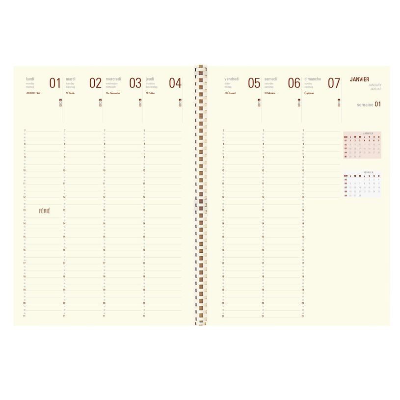 3108728304404-Agenda à spirale Kent - 1 semaine sur 2 pages - 22 x 30,7 cm - disponible dans différent-P_79408809_11-4