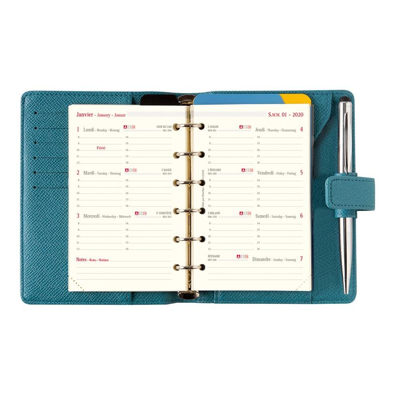 3664447061313-Oberthur Salisbury 13 - Organiseur  - semainier - 80 x 130 mm - turquoise-P_79408834_1-1
