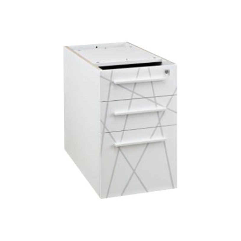 3483600482839-Caisson bout de bureau SUNDAY blanc + top L95 cm imitation noyer - P 60 cm - 3 tiroirs-P_79408855_1-0