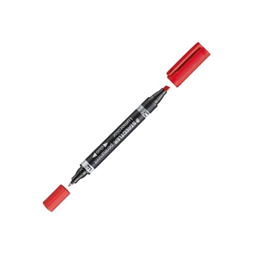4007817186305-STAEDTLER Lumocolor duo - marqueur biseau double pointe - permanent - rouge - 1.5- 4 mm / 0-P_79408907_3-2