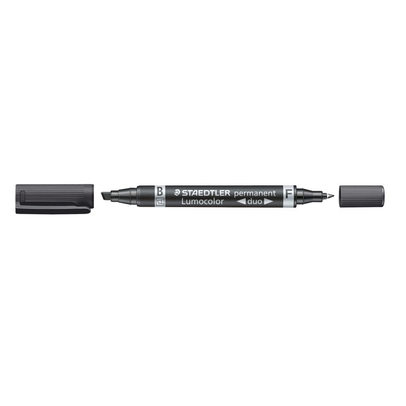 4007817186398-STAEDTLER LUMOCOLOR Duo - Marqueur permanent - double pointe fine et biseautée - noir-P_79408910_1-0