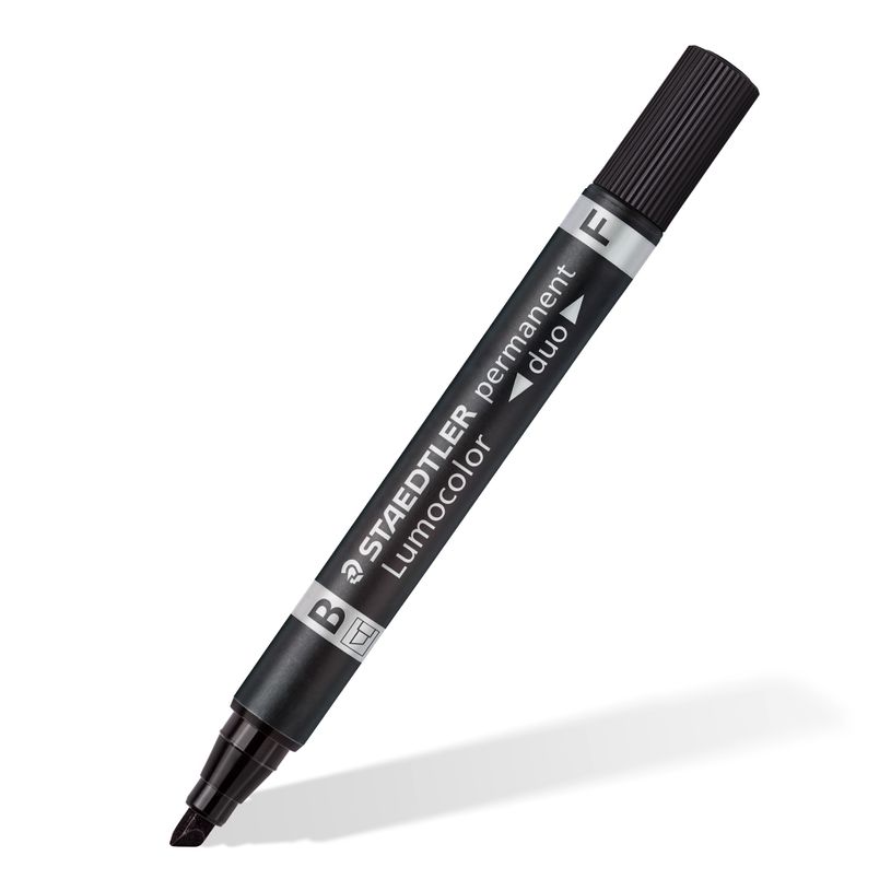 4007817186398-STAEDTLER LUMOCOLOR Duo - Marqueur permanent - double pointe fine et biseautée - noir-P_79408910_2-1