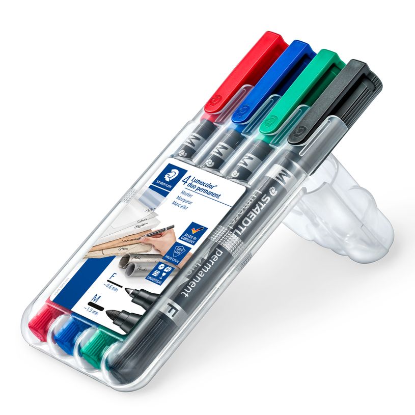 4007817348079-STAEDTLER Lumocolor duo - Pack de 4 marqueurs permanents - double pointe fine et moyenne - -P_79408912_2-1