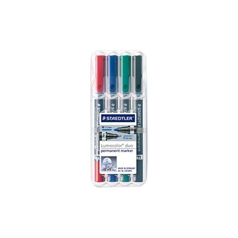 4007817348079-STAEDTLER Lumocolor duo - Pack de 4 marqueurs permanents - double pointe fine et moyenne - -P_79408912_4-5